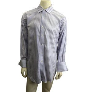 Brooks Brothers Men’s Stripe Dress Shirt - Light Blue & White